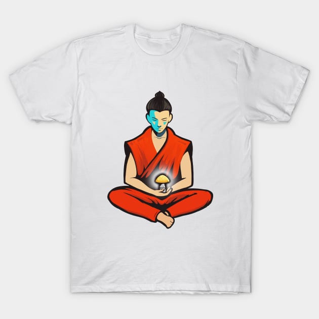 Mushroom Monk T-Shirt by PsilocyBram